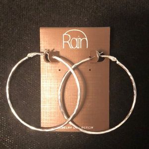 Rain Silver Hoop Earrings